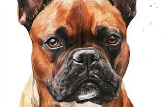 draw a cute pet, cat, dog portrait