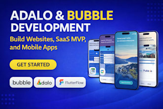 bubble io website saas mvp adalo flutterflow mobile app adalo app adalo