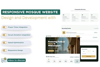 build mosque website with donation and prayers timing