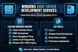 develop custom windows kmdf device drivers