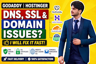 fix hostinger, godaddy cloudflare dns, SSL and domain issues