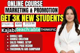 promote udemy online course, kajabi learnworld course marketing, sales funnel