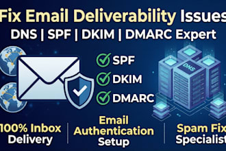 fix email issues, improve deliverability with dns, spf, dkim, dmarc
