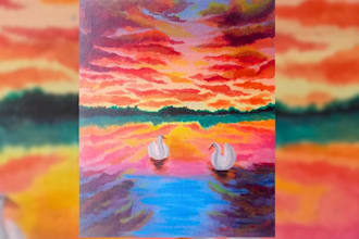 create a custom landscape digital painting for wall art