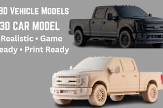 create custom realistic 3d car or vehicle models for games and 3d printing