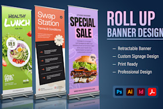do roll up banner design for events and trade shows