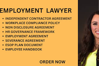 prepare employee handbooks, esop plans, policies and HR compliance documents
