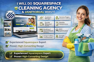 do squarespace cleaning agency website janitorial website residential services