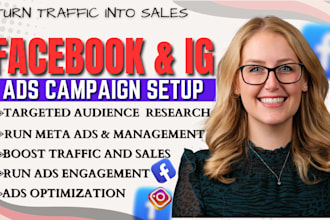 be your facebook ads campaign fb meta ads and instagram marketing manager