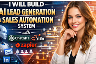 build ai lead generation and sales automation system with chatgpt, n8n, zapier
