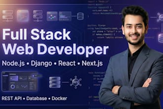 be your full stack node js, django, react, next js developer