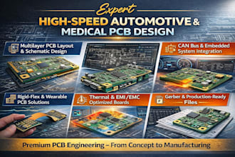 design high speed multilayer automotive or medical pcb schematic layout design