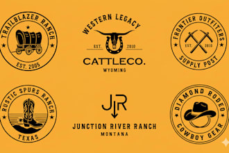 design custom cattle brand logo for your ranch, farm business