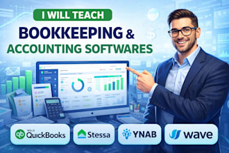 teach bookkeeping, quickbooks, stessa, ynab and wave step by step