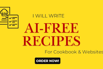 write ai free recipes for your cookbook or website