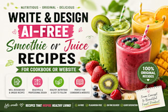 write and design smoothie or juice recipes for your cookbook
