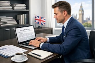 write and format a professional press release in british english
