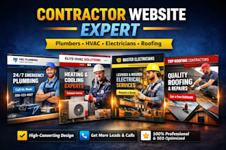 design plumber website electrician hvac roofing contractor website redesign