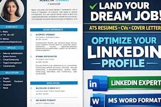 write perfect resume, CV, cover letter and optimize linkedin, llnkedin promotion