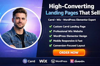 design carrd, wix or wordpress landing page website, carrd portfolio, carrd co