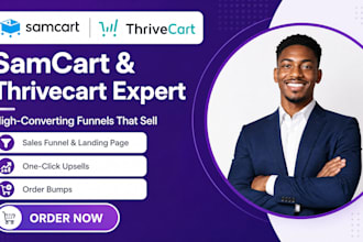 be your samcart thrivecart sales funnel, samcart landing page, online course
