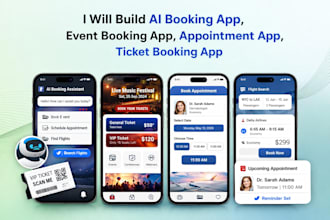 build ai booking app hotel booking app event booking app appointment app