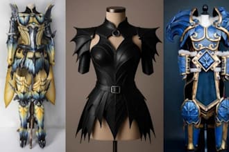 create wearable 3d cosplay armor, halloween mask, and props for 3d printing