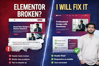fix elementor bugs, errors and layout issues in 24 hours