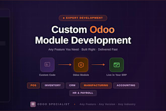 develop custom odoo module, erp integration, and odoo website