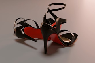 create realistic 3d heels design and high quality shoe renders