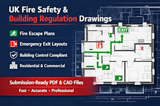 provide fire safety layouts and UK building regulation plans