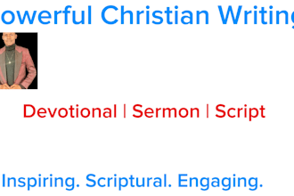 write powerful motivational, devotional and inspirational youtube script