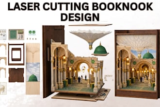 design laser cut 3d book nook file 3d printable book nook in dxf svg stl
