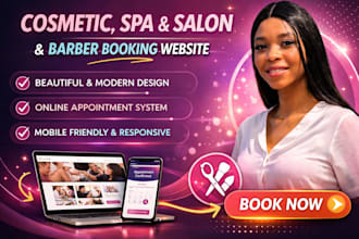 design wix cosmetic spa website salon and barber booking website