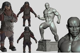 create 3d character model 3d toys statue miniature action figure for 3d printing