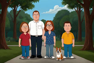 create a custom family guy style cartoon portrait of you