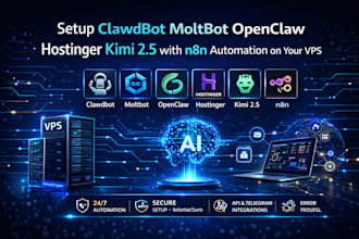 setup clawdbot moltbot openclaw hostinger kimi 2 with n8n automation on your vps