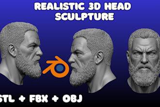 sculpt 3d head 3d sculpture 3d bust figurine potrait 3d face 3d head figure stl