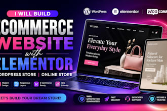 ecommerce website with elementor, wordpress store, online store with elementor