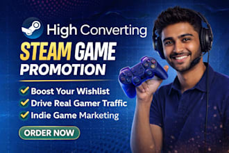 steam game promotion, steam game marketing, video game promotion, steam wishlist