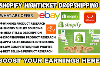 do shopify highticket dropshipping store shopify high ticket product research
