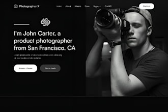 build squarespace portfolio website for photographers and videographers website