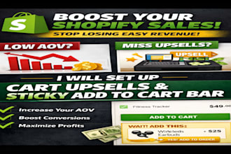 setup shopify upsell cross sell checkout optimization sticky add to cart zipify