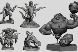 do 3d character miniature 3d toys statue action figure 3d bjd for 3d printing