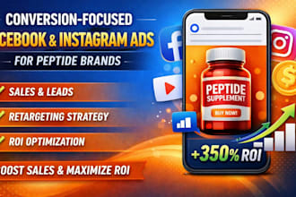 run conversion focused facebook instagram ads for peptide brands