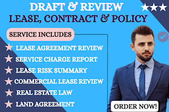 write and review real estate lease agreements for commercial or residential prop