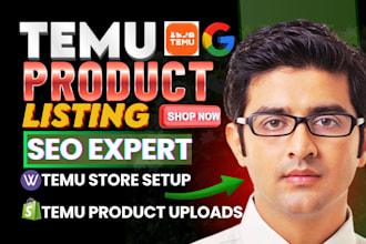 setup and optimize temu, tiktok shop, etsy store, product listing, shopify sync