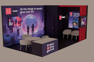 do create professional 3d exhibition 3d interior design