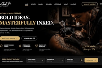 design wix tattoo artist website salon website design beauty business website