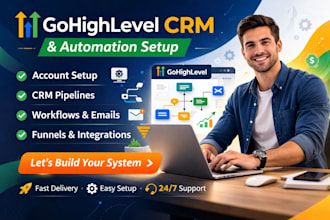 set up ghl automate CRM workflow funnel, ghl landing page and ghl dashboard